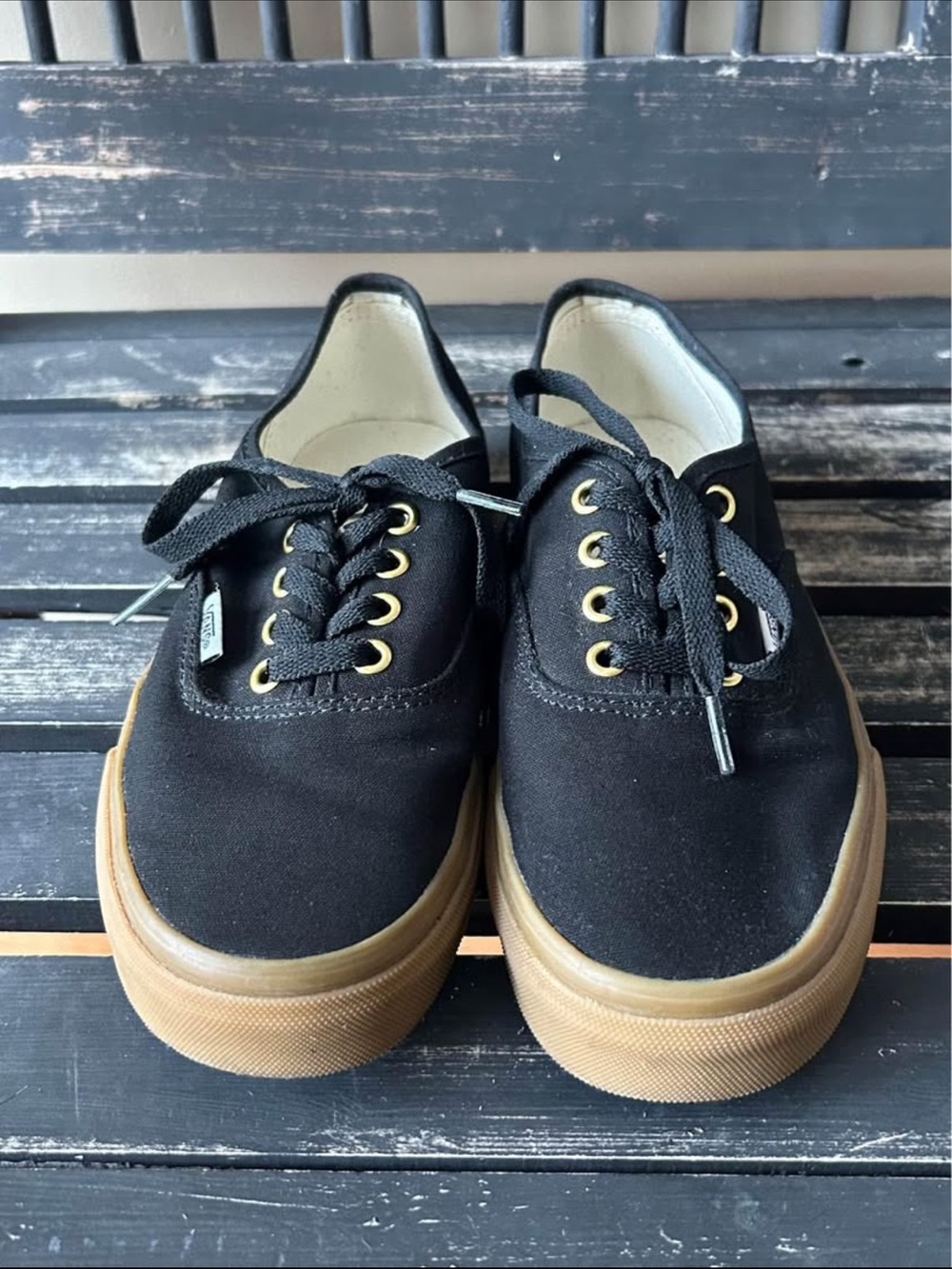 Vans Black Canvas Low-Top Sneakers with Gum Sole